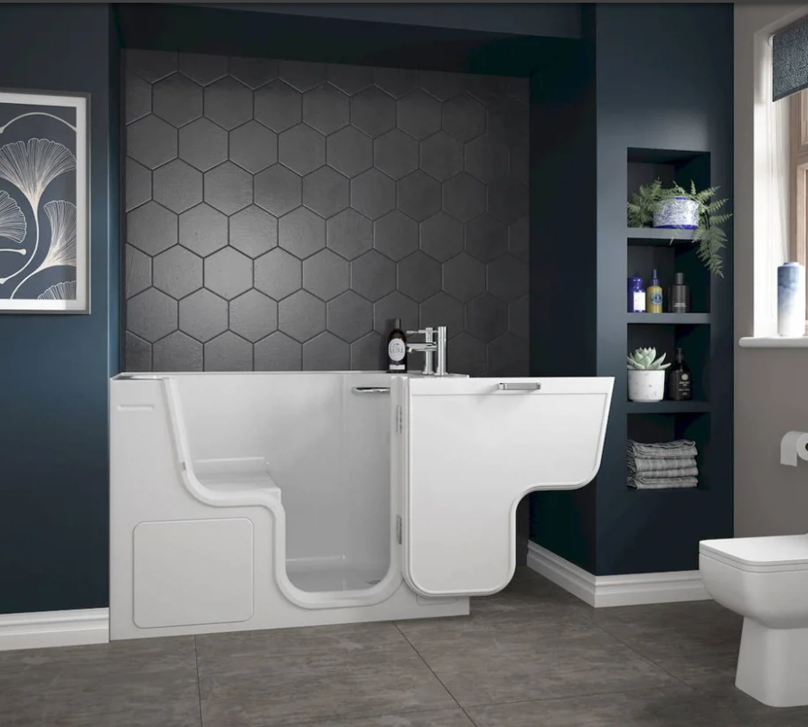 Secure Bath sit-in bath with 32 inch outswing door